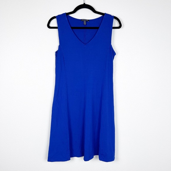 Eileen Fisher Dresses & Skirts - Eileen FIsher Women's Sleeveless V‎ Neck Dress Blue Sz PS
